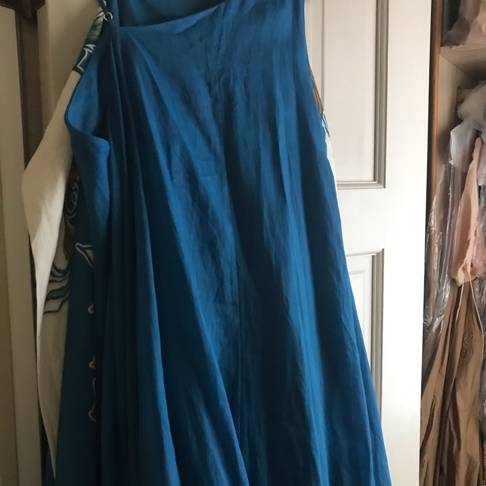 Blue & Cream Floral Maxi Dress Loda gown - Picture 8 of 9